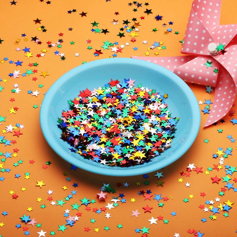 Hestya 60g Star Confetti Glitter Table Confetti Metallic Foil Stars for Christmas Party Wedding Festival Decorations(Multicolor,10mm and 6mm) - Image 3